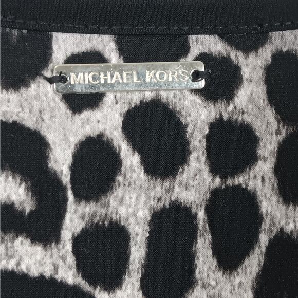 Michael Michael Kors Animal Print Top Size XL Black and Gray Flared Long Sleeves - Picture 6 of 9